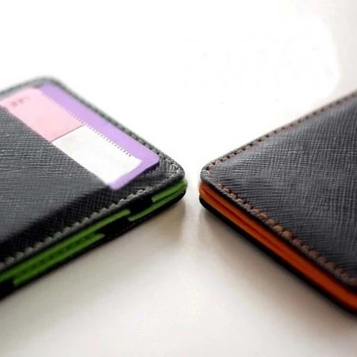 

Men's Fashion Faux Leather Magic Credit Card ID Money Clip Slim Wallet Holder