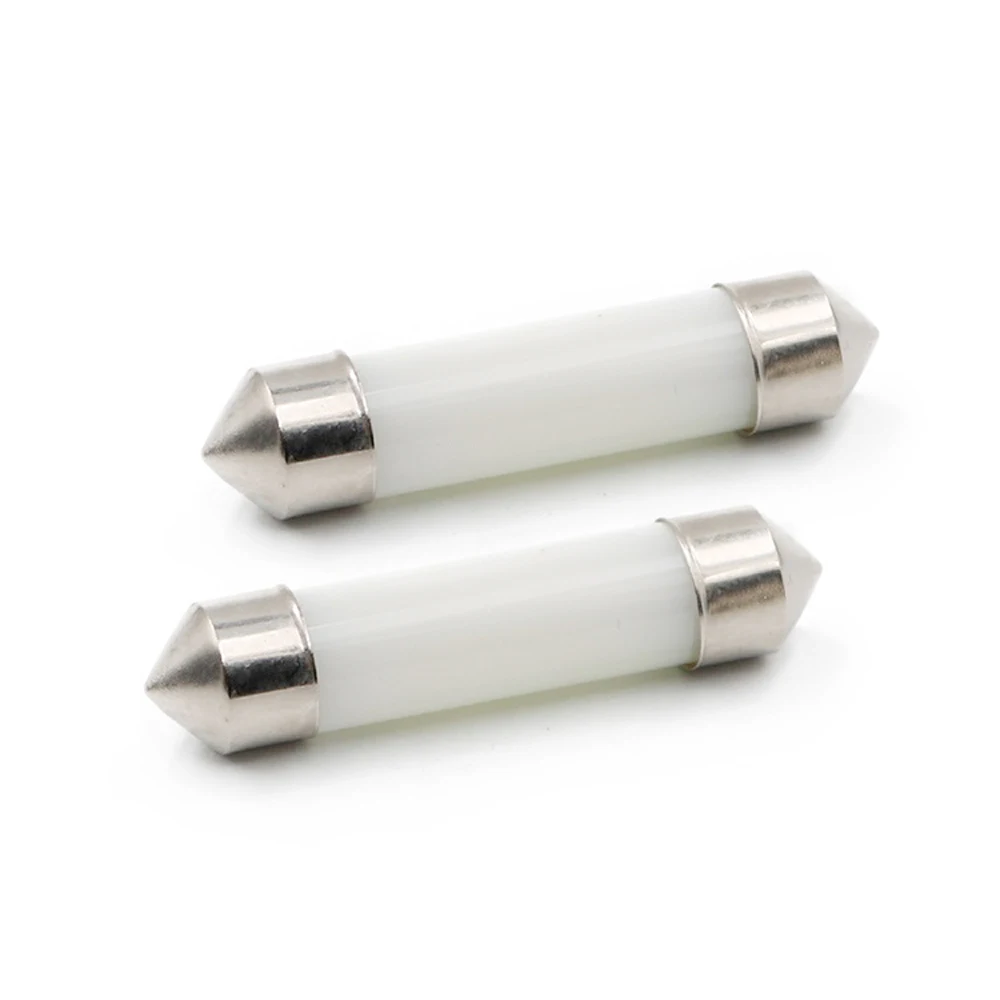 Carsty 2x Festoon C5w Led 31 мм 36 39 41 Cob нити холодный белый молочный чехол лампы для чтения
