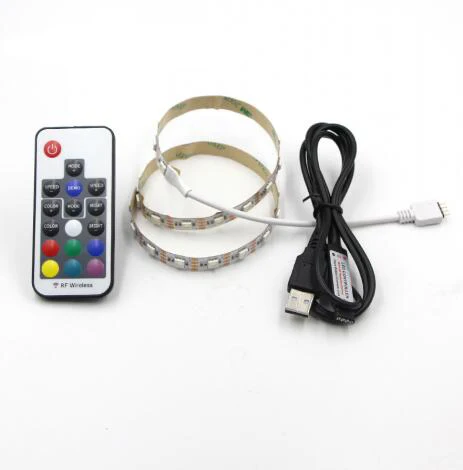 USB В 5 в RGB светодиодные полосы света 60 светодио дный led s светодио дный/m 30 led s/m светодио дный led домашний кинотеатр тв USB подсветка акцент свет комплект компьютер RGB светодио дный светодиодные ленты свет комплект - Испускаемый цвет: 60leds 3m