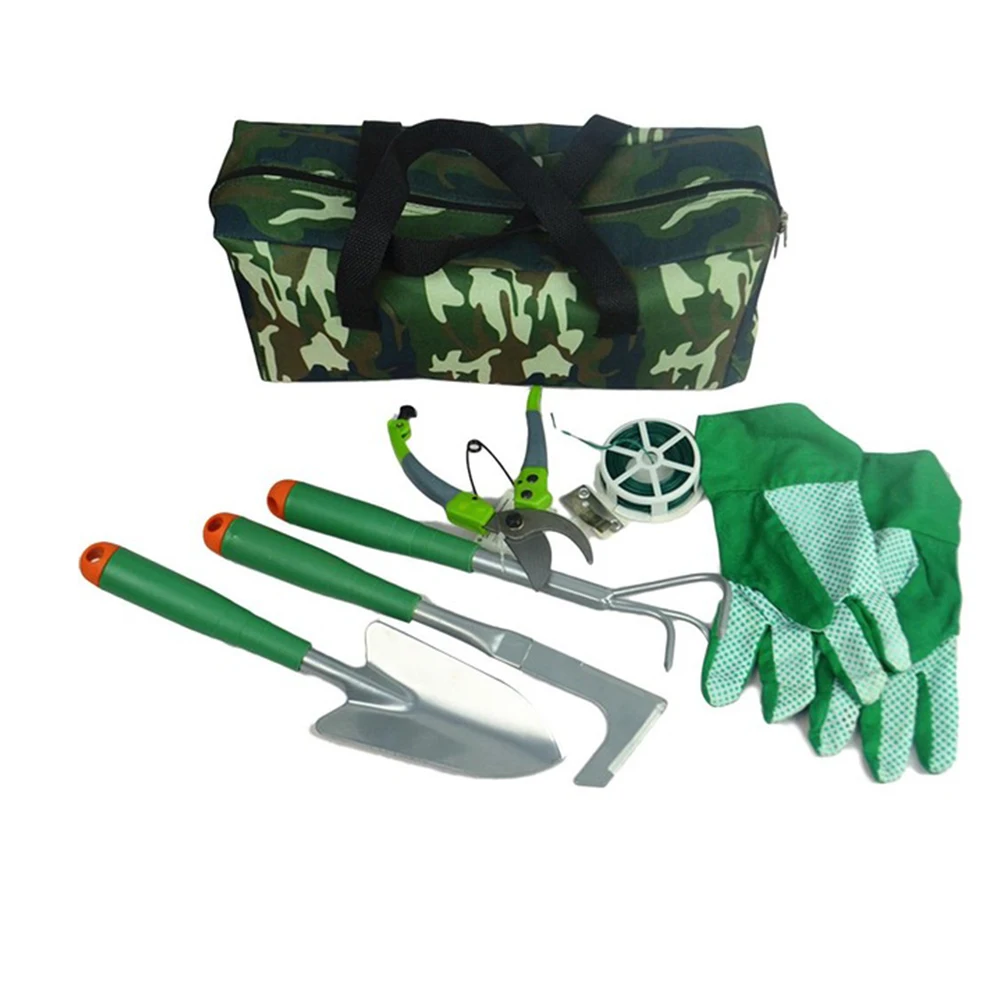 7PCS Garden Tools Trowel Transplanter Rake Pruning Shears Multifunctional Side Cutter and Gloves with Storage Bag | Дом и сад