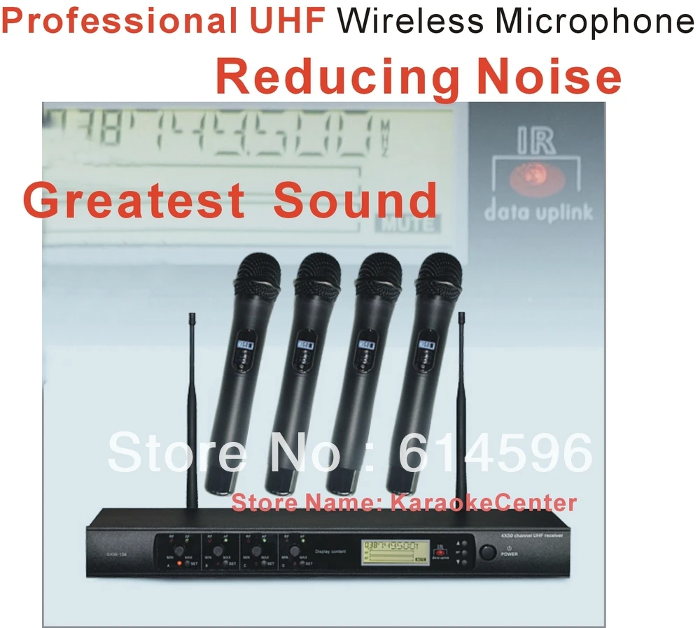 Профессиональный UHF беспроводной караоке микрофон 200CH x 4 ручной радиомикрофон KTV