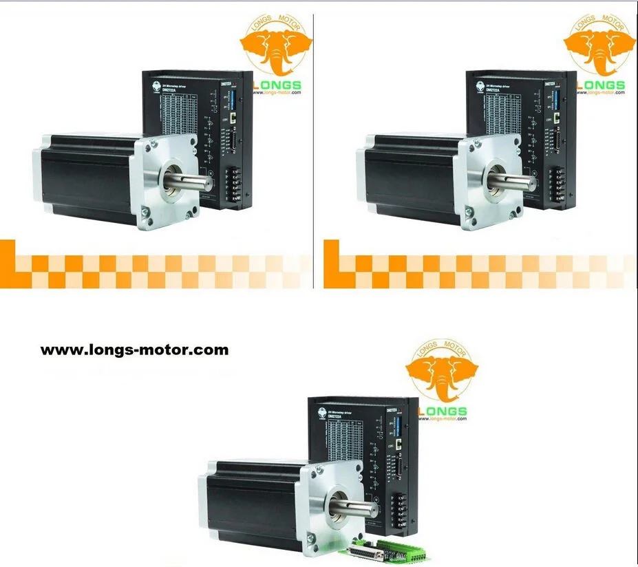 Шаговый двигатель CNC 3Axis Nema42 42HS6480 4120oz in Drivers DM2722A 220 В мельница для пены режущий