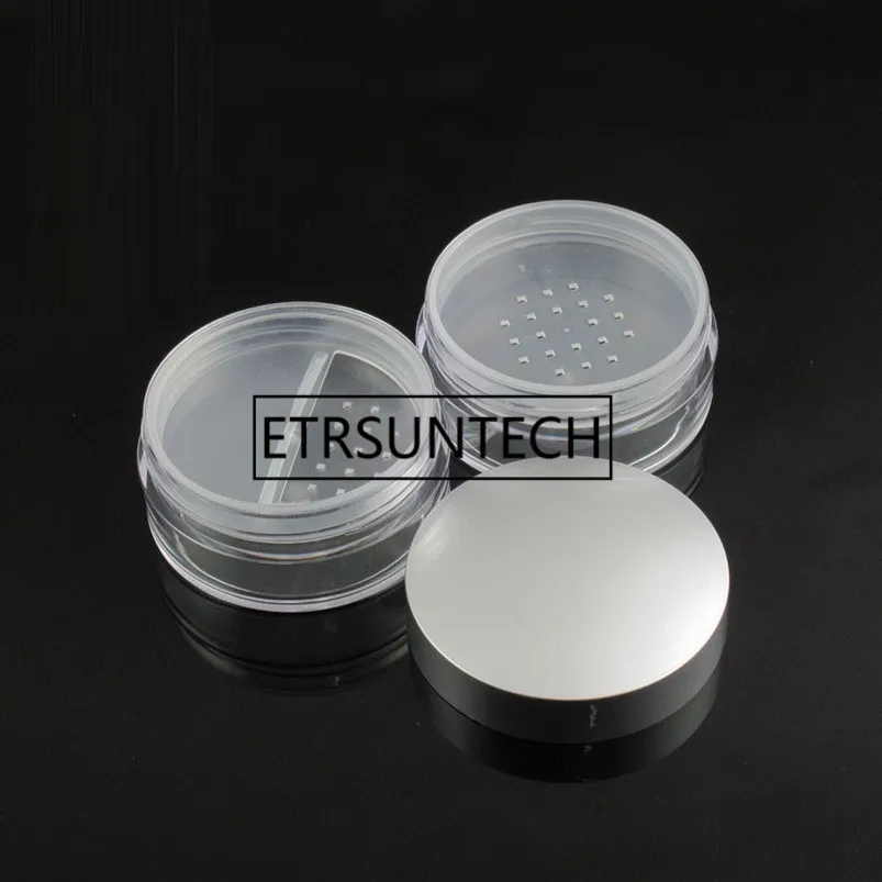 50ml AS Empty Loose Powder Makeup Jar Container Travel Sifter Box Cosmetic Refillable Pot Case with Silver lids | Красота и здоровье