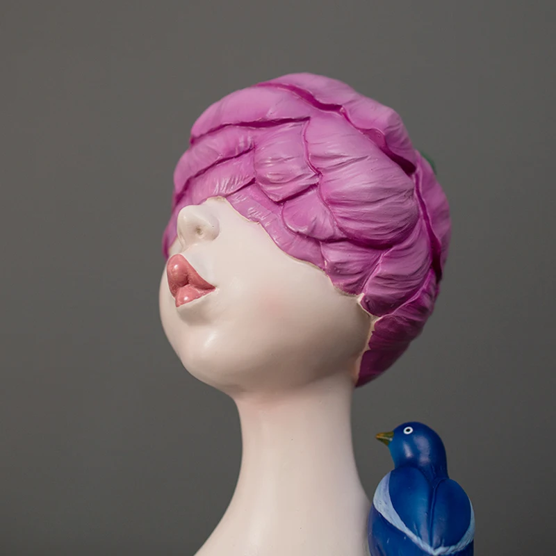 

Nordic Style Resin Beauty Girl Sculpture Art Figurine for Wedding Gift Home Decoration Hand Painted Dolls Christmas Gift