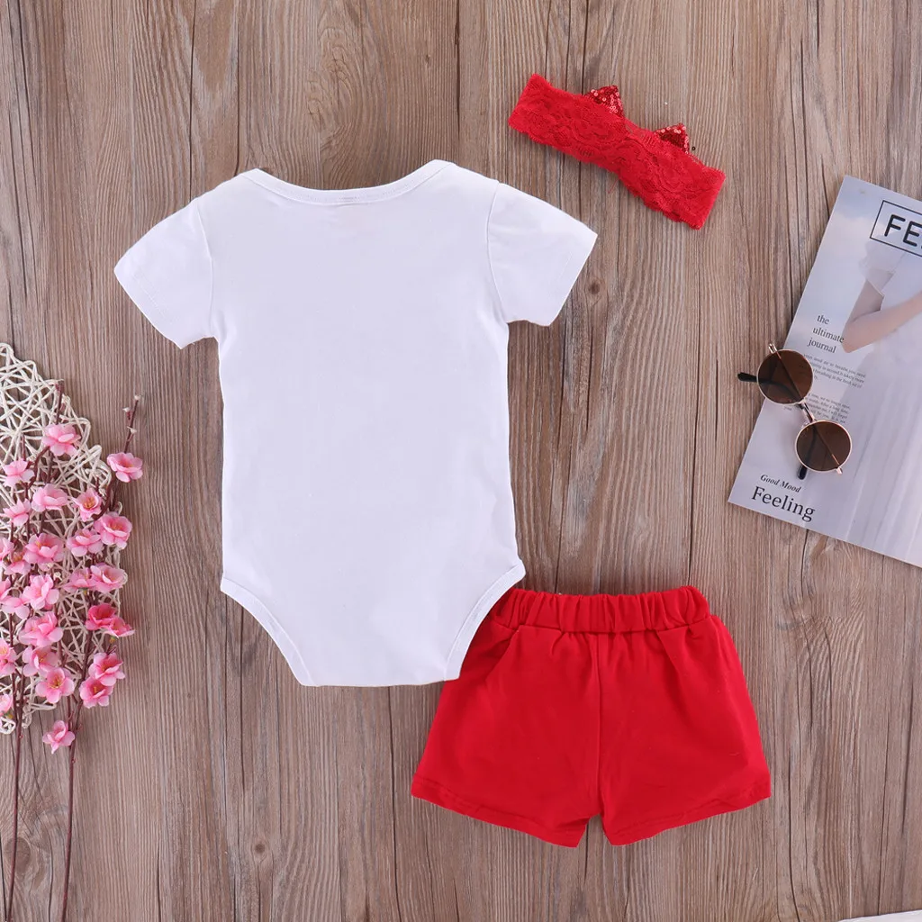 Одежда для маленьких девочек 4 июля патриотический комбинезон со звездами и