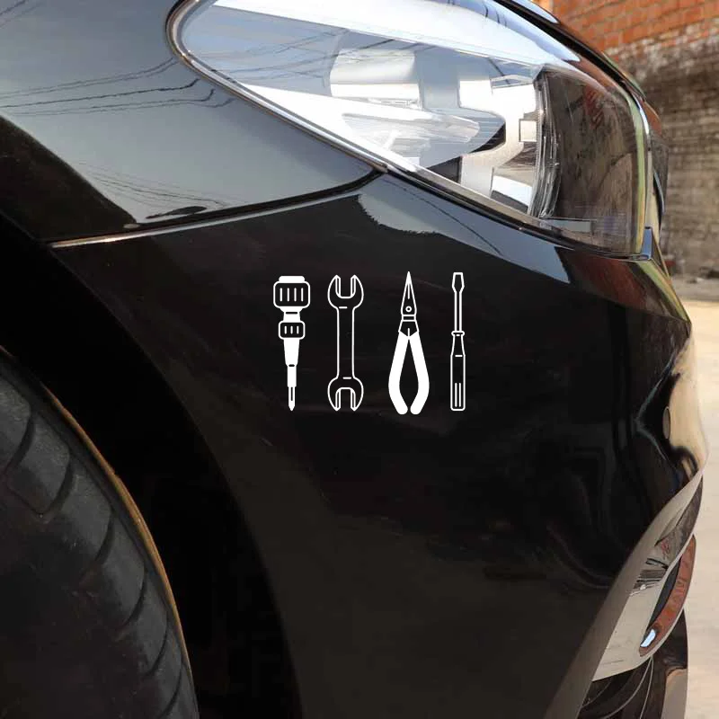 

YJZT 13.8CM*10.3CM Car Repair Tools Series Vinly High Quality Car Sticker C22-0480