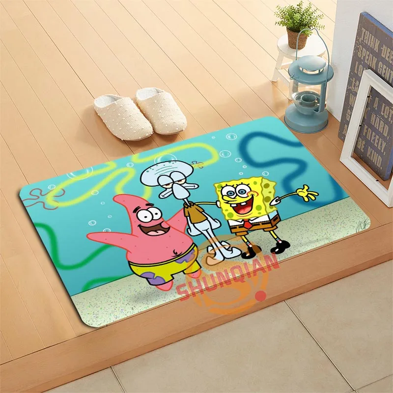 Пользовательские Губка Боб Коврик для ванной коврики для ног Pad Home Decor Ванная комната коврики дверной коврик A320#24 - Цвет: Темно-серый