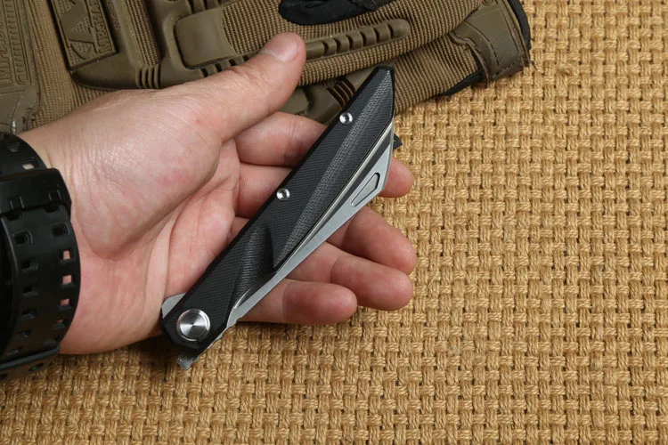 Два SUN G10 Ручка TS74 D2 лезвие Flipper ball brearing складной нож походные охотничьи карманные