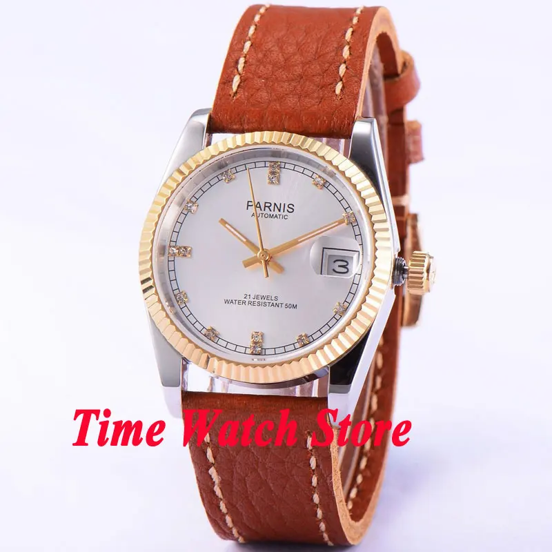 Мужской водонепроницаемый чехол с сапфировым стеклом Parnis 36 мм Miyota 821A 5ATM|watch game|watch