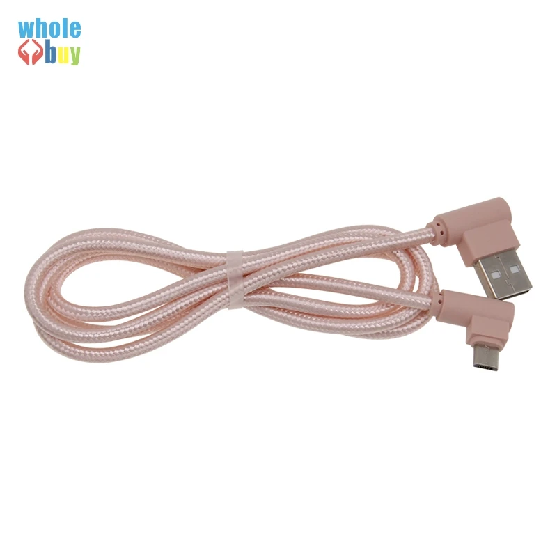 100 шт. однотонный двухсторонний нейлоновый Плетеный Micro Usb 5Pin 8pin Type C кабель для
