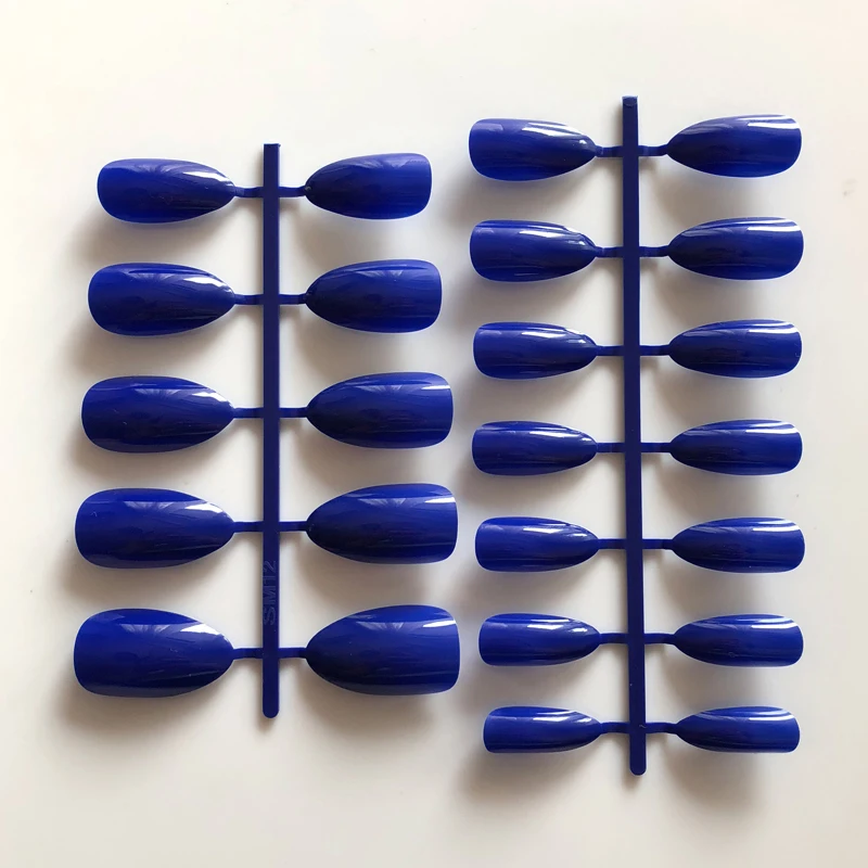

Fashion Fake Nails Royalblue Color Fingertip Acrylic DIY false Nail Full Nail tips Nail stickers 24pcs S25