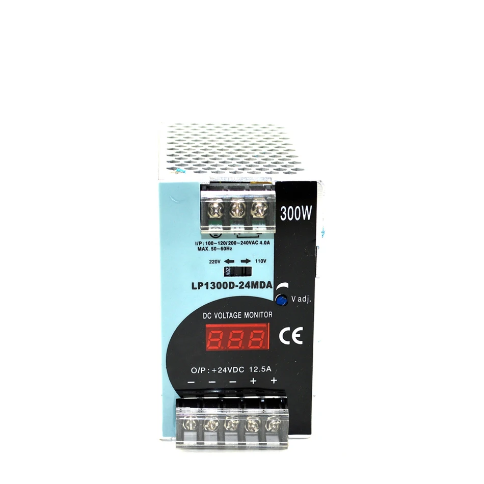 Ac к dc 300W 24v 12.5a LP 300 24 рельс din цифровой дисплей светодиодный источник питания для