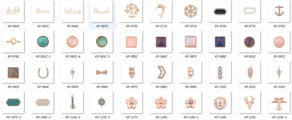 Somsoar Jewelry Rose Gold 10mm DIY Slide Charms can choose your Like fit Mesh Bracelet& Leather wrap Bracelet Bands Wholesale