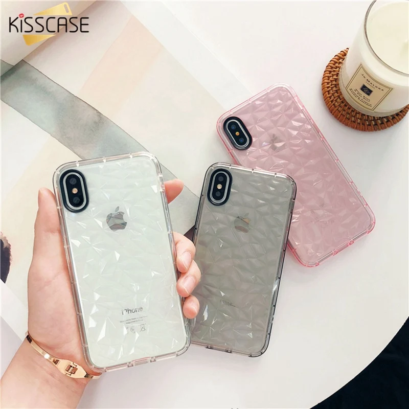 Роскошный чехол KISSCASE с бриллиантами для iPhone X 6 6S 7 8 Plus мягкие чехлы из ТПУ 5 5S SE