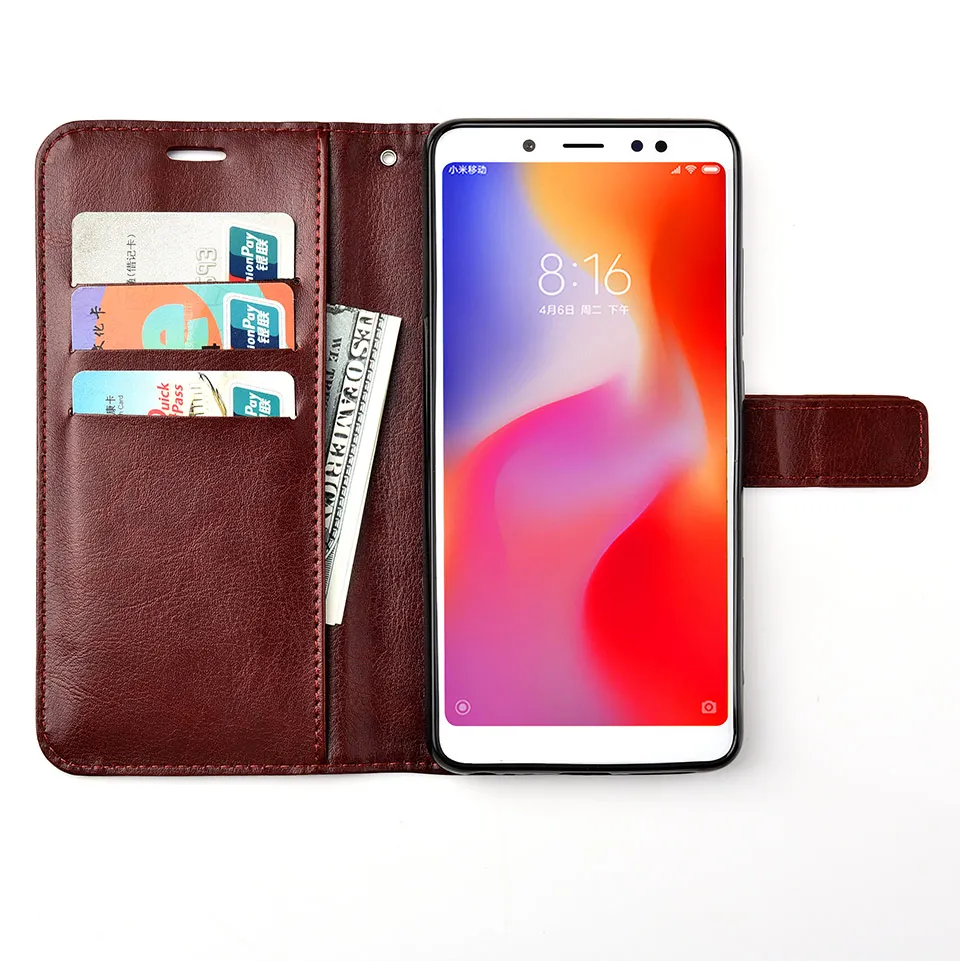 Роскошный чехол для Xiaomi Redmi 6A кожаный чехол-книжка 6 A телефона 5 45 дюйма | Мобильные