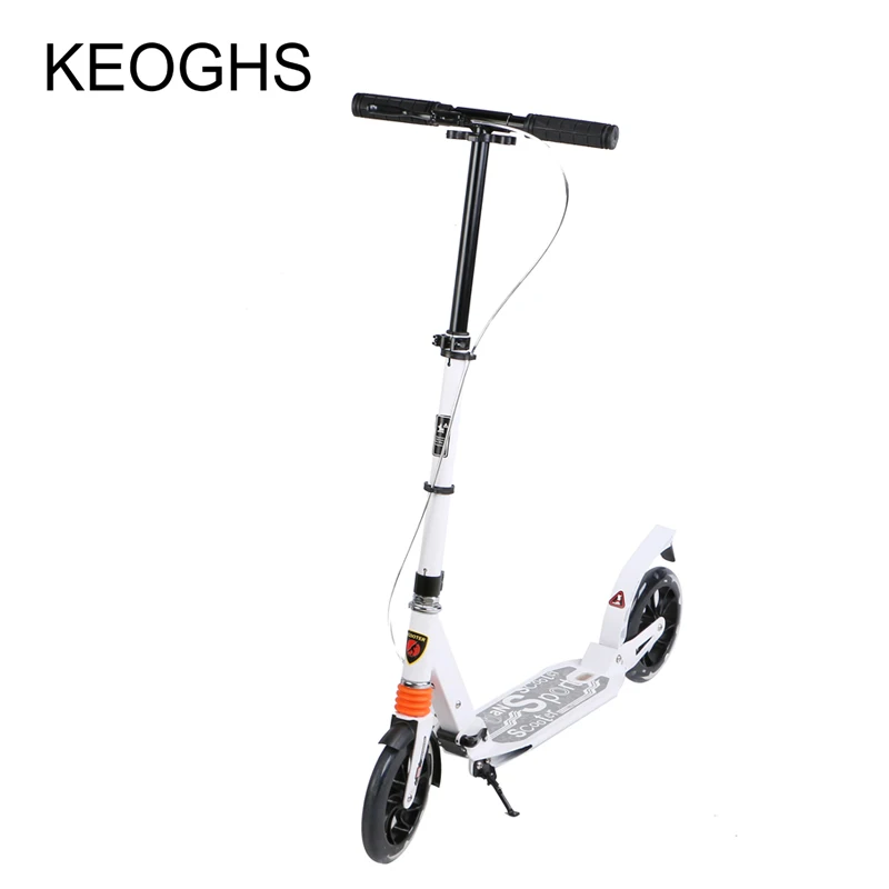 Складной Алюминиевый самокат для взрослых и детей 2 колеса из ПУ амортизация при