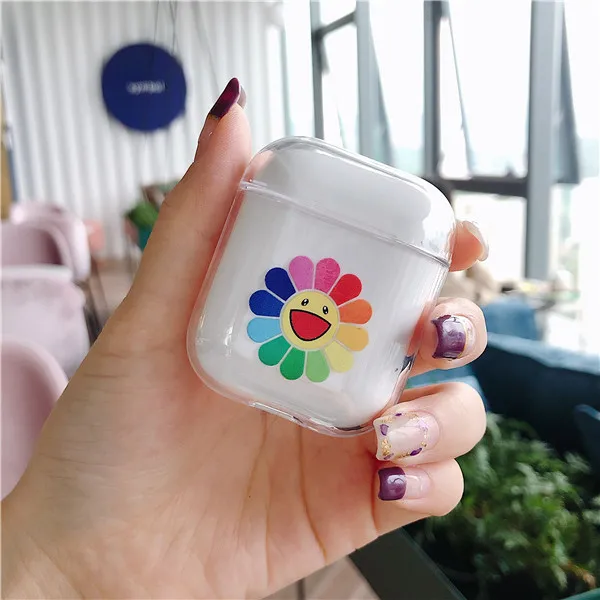 Милый 3D чехол для телефона AirPods, силиконовый чехол для Apple AirPods, 2 шт., прозрачный беспроводной чехол для наушников, сумка
