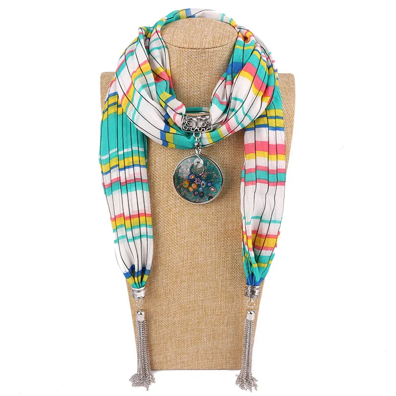 RUNMEIFA Роскошные брендовые акриловые ювелирные изделия кулон ожерелье шифон шарф