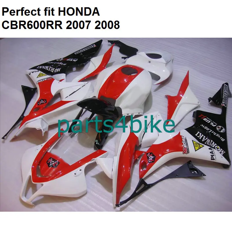 АБС-пластик Обтекатель для Honda красного, белого и черного цветов CBR 600RR 07 08 обтекатели комплект CBR600RR 2007 2008 SZ47