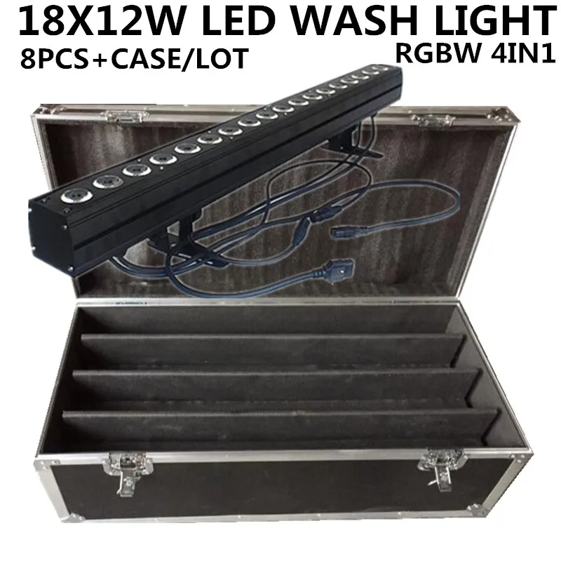 8 шт./18X12W светодиодный светильник для мытья + F чехол RGBW 4IN1 PAR DMX512 4/8CH дискотечный