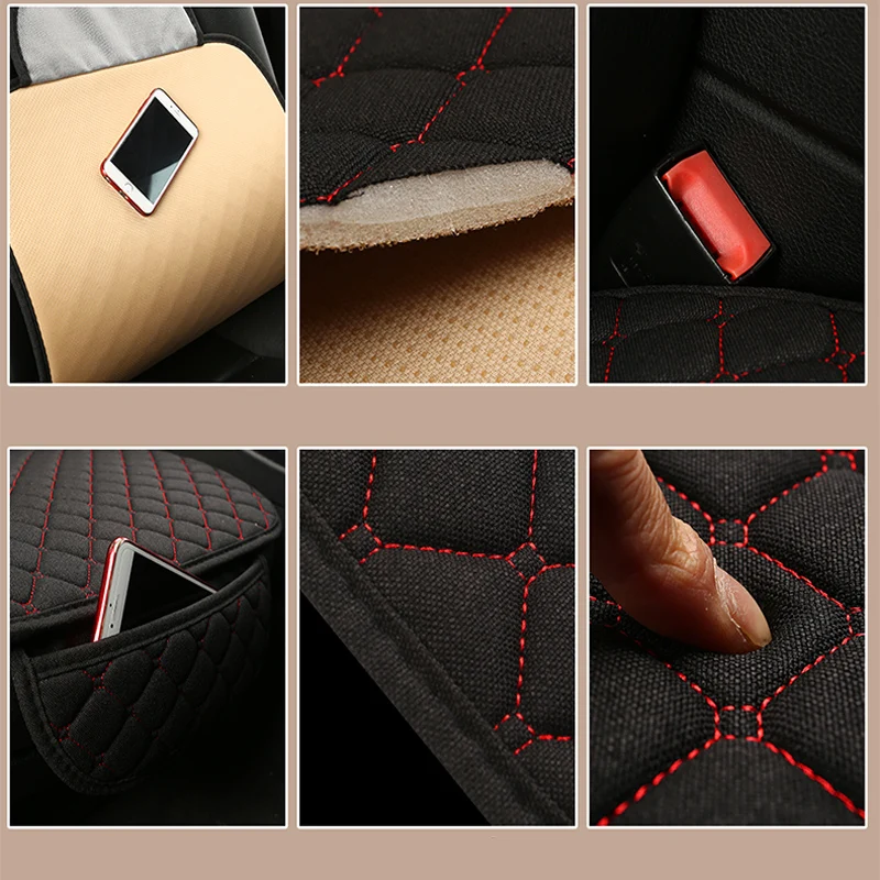 universal flax car seat cover automobile seat backrest cushion pad mat for auto front seat protector free global shipping