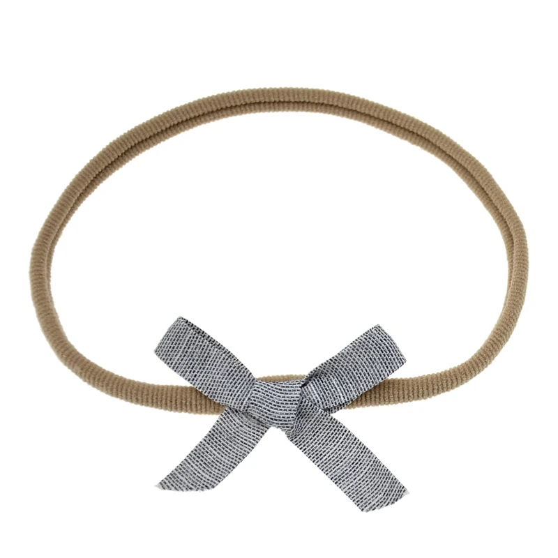 New Baby newborn girl Nylon bow headband elastic white dot grey stripe hairband hair accessories bebes bandeau photography pros | Детская