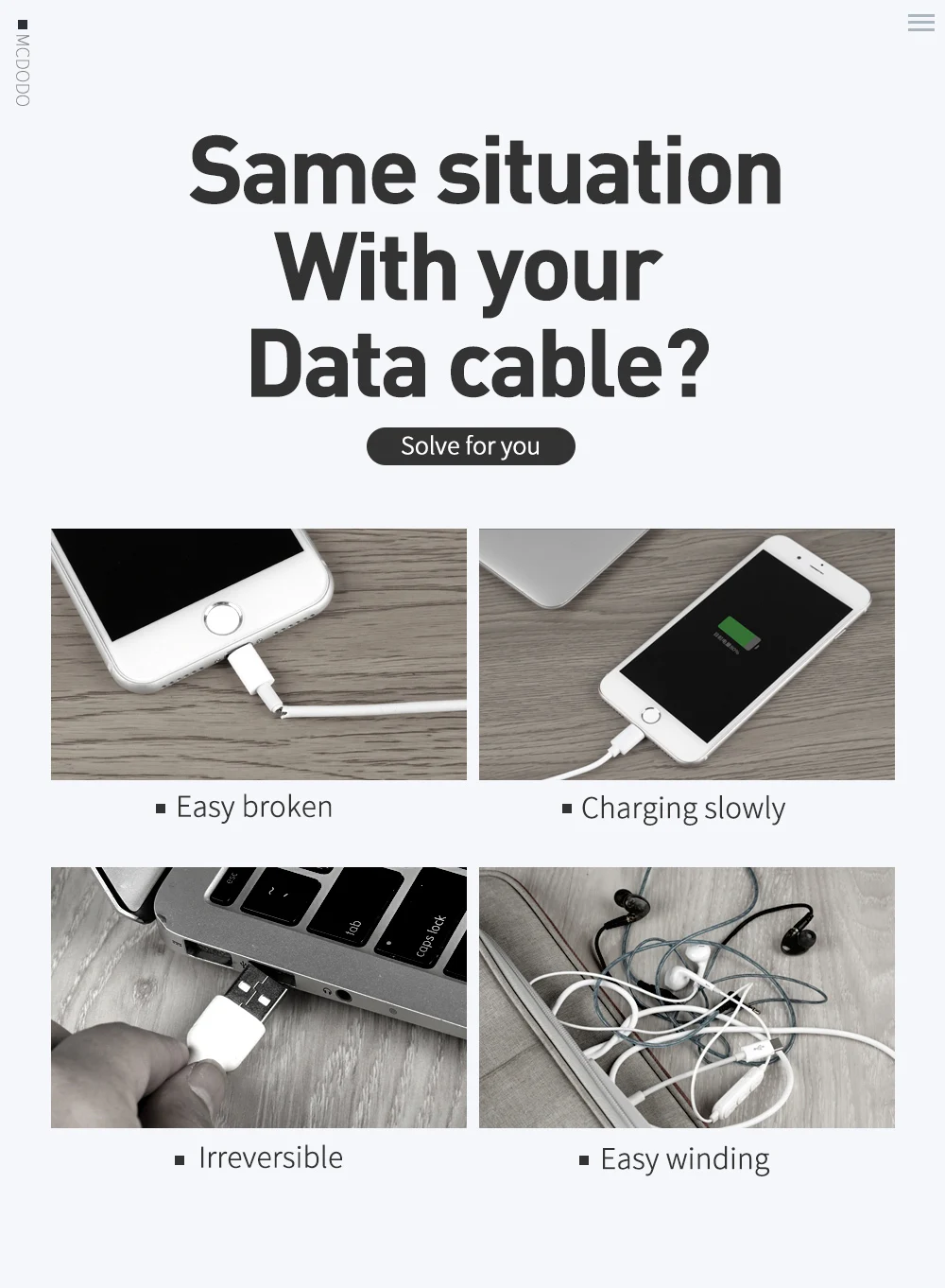 MCDODO USB кабель 2A Быстрая зарядка Телефон Зарядное устройство Шнур данных светодиодный USB кабель для iPhone X XS MAX XR 8 7 6S Plus iPad mini IOS 1,8 мм