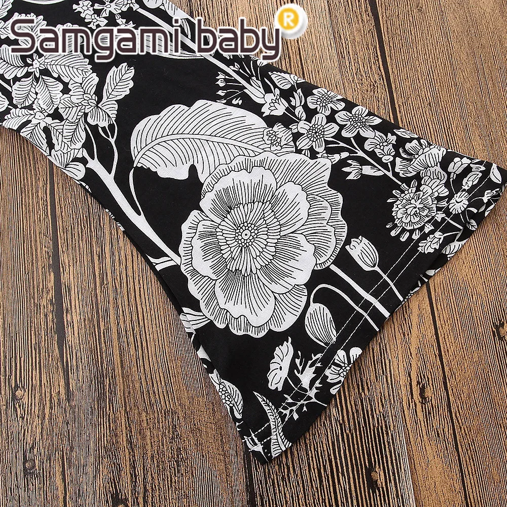 Детские расклешенные брюки SAMGAMI с цветочным принтом Комбинезоны на шнуровке