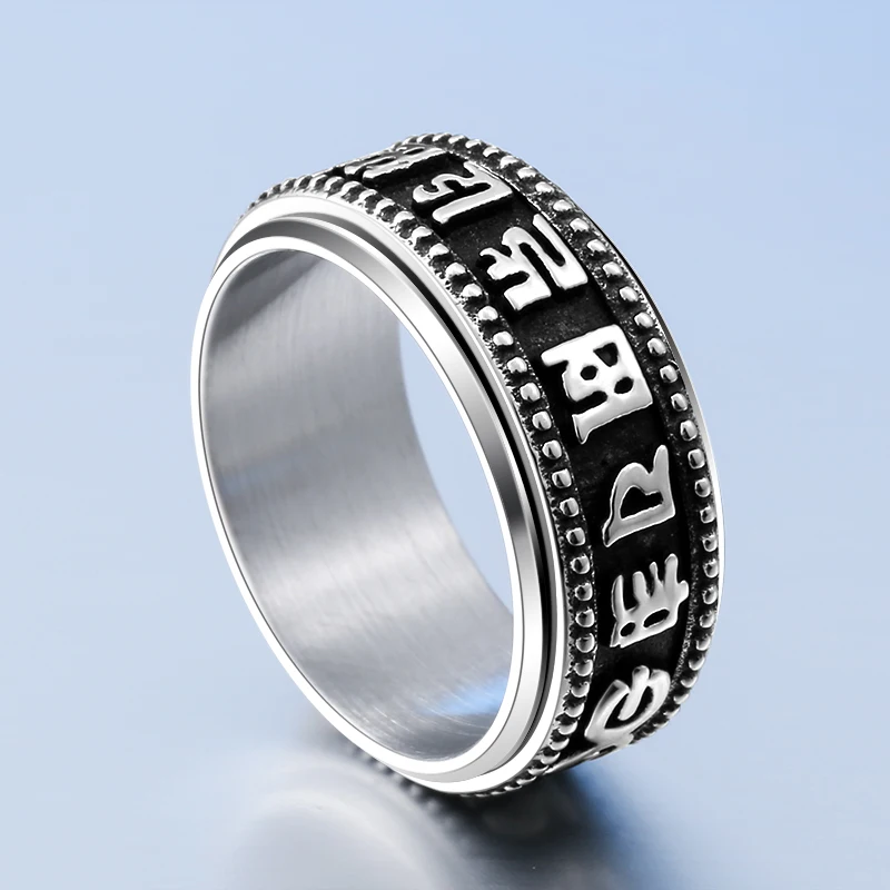 Mcllroy кольца для мужчин Jewelry Титан Сталь шесть слов мантровые мужчин's кольцо в
