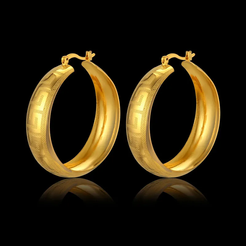 Горячие свадебные ювелирные изделия женские большие серьги Bijoux золотая пластина