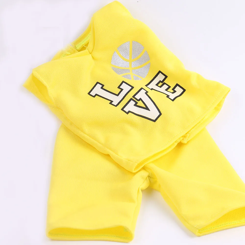 Новый Желтый Короткие 1 компл. одежды Американская Девушка Одежды Куклы 18 дюймов