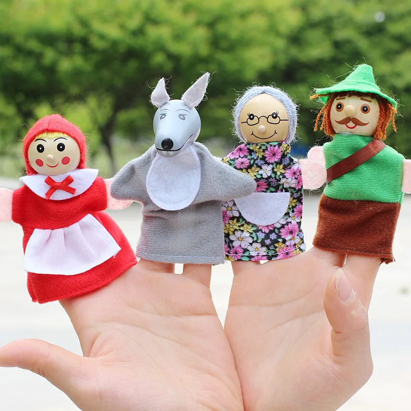 Высококачественная 4 шт. маленькая красная шапочка пальчиковые куклы