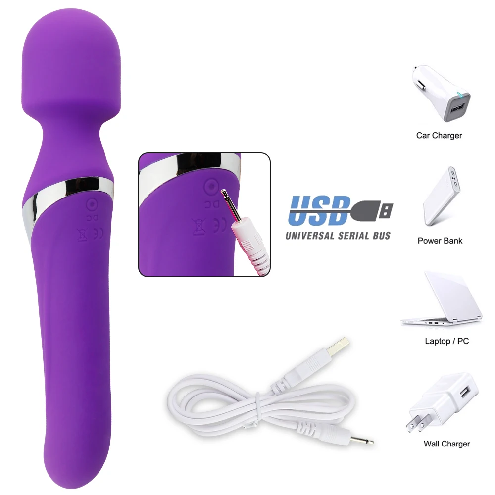 Man nuo Dual Head Vibrator 360 Rotating Sex Toys for Women AV Wand Vagina Massager G-Spot Powerful Adult Product | Красота и здоровье