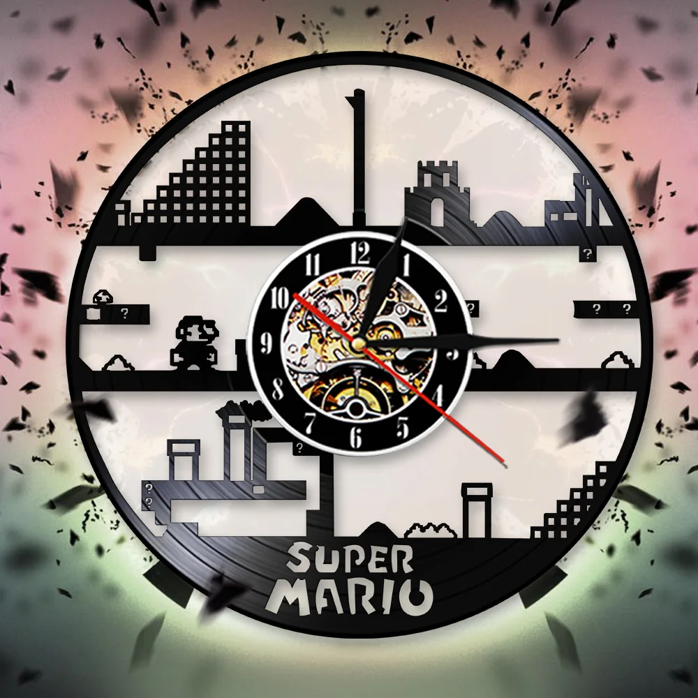 Декоративные винтажные настенные часы с игровой тематикой 12 дюймов кварцевые