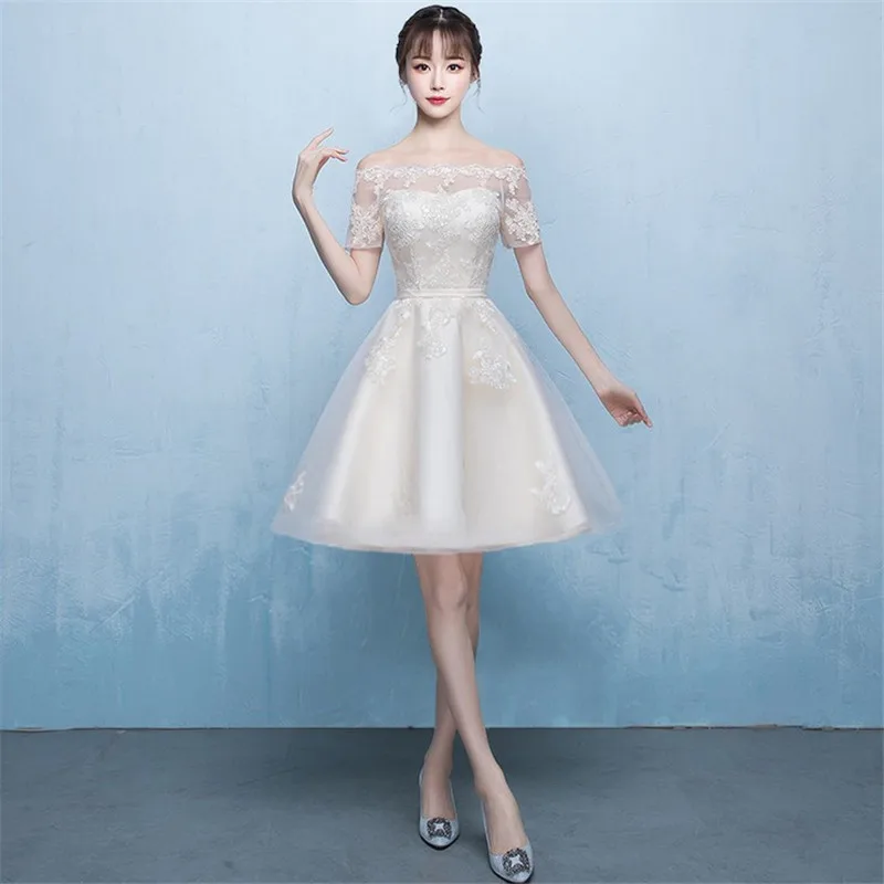 Mingli Tengda серое/женское платье с вырезом лодочкой для свадебной вечеринки