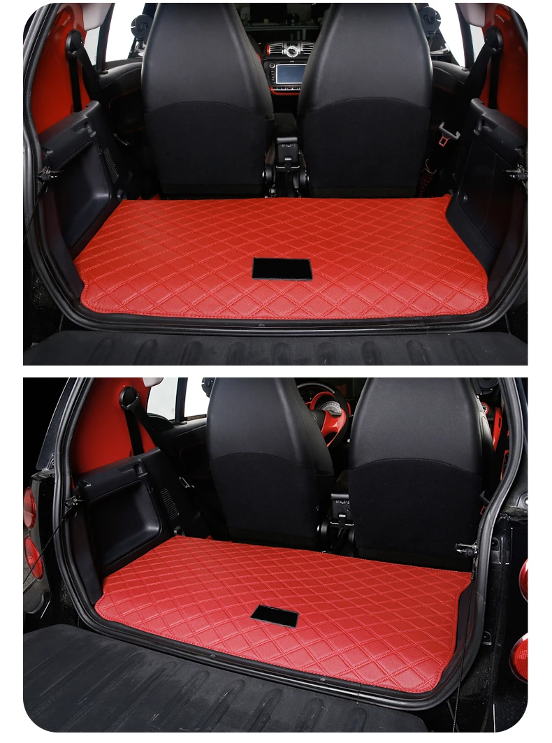 Lsrtw2017 волокна кожи багажник автомобиля коврик для smart fortwo 2007 2008 2009 2010 2011 2012 2013