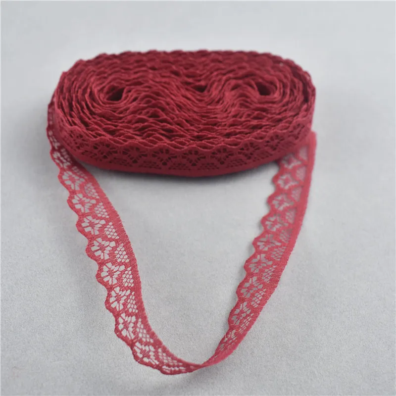 Wine Red Новинка! Африканская кружевная ткань 1,4 см, самодельные Украшения/аксессуары/цветочные аксессуары, свадьба/одежда/кружевная лента подарочная упаковка и т. Д - Цвет: Wine Red