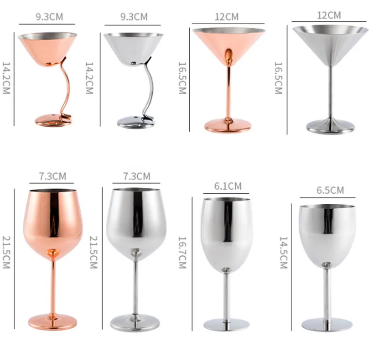 2 шт. бокал для красного вина из нержавеющей стали 304 мороженого десертов