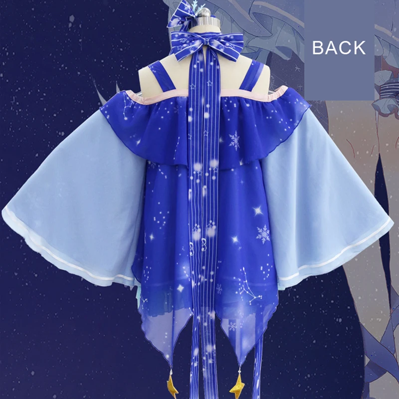 Платье для косплея снежной Мику девочек в японском стиле аниме нарядное платье