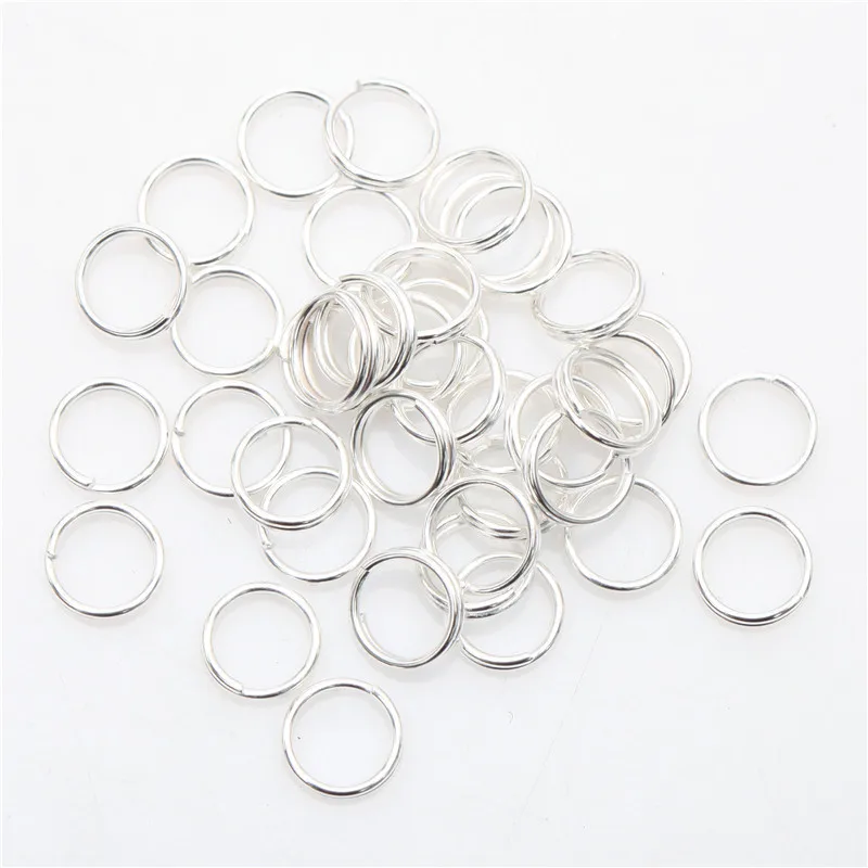 Silver 5, 6, 7, 8 мм, золотое, серебряное, бронзовое, круглое, металлическое, Двухслойное кольцо, соединительные петли для ювелирных изделий ручной работы, аксессуары для рукоделия - Цвет: Silver