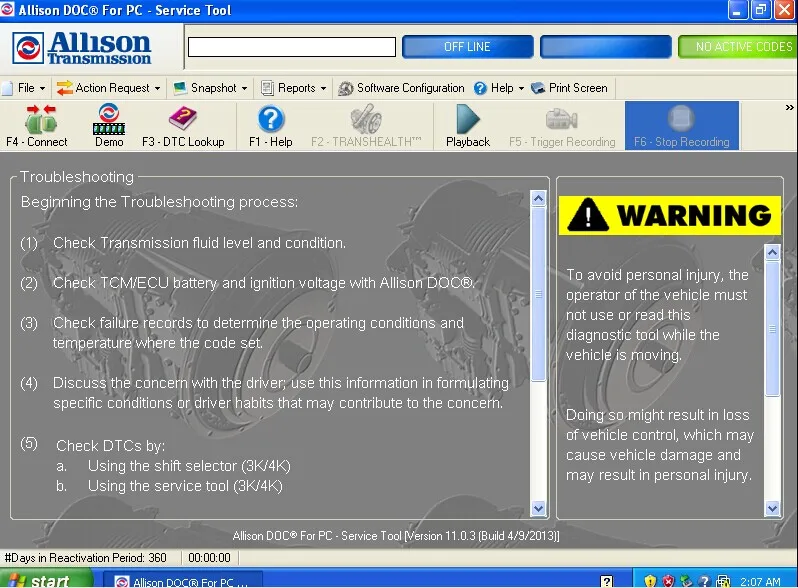 Универсальная программа Allison DOC PC V11 с разблокировкой активного генератора ключей
