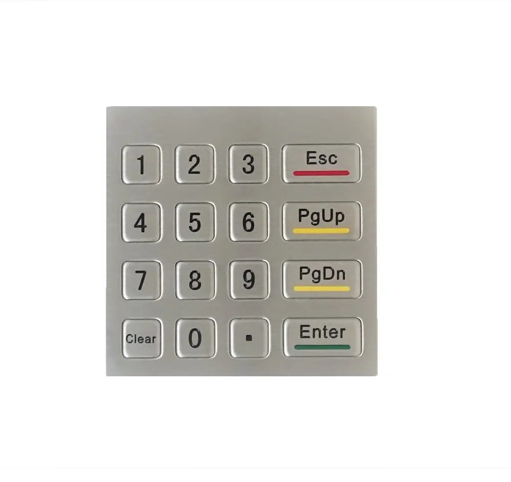 Водонепроницаемая Антивандальная 16 клавишная металлическая цифровая мини
