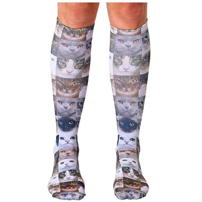 Забавные мужские носки с принтом crazy fashion оригинальные белые круглым вырезом