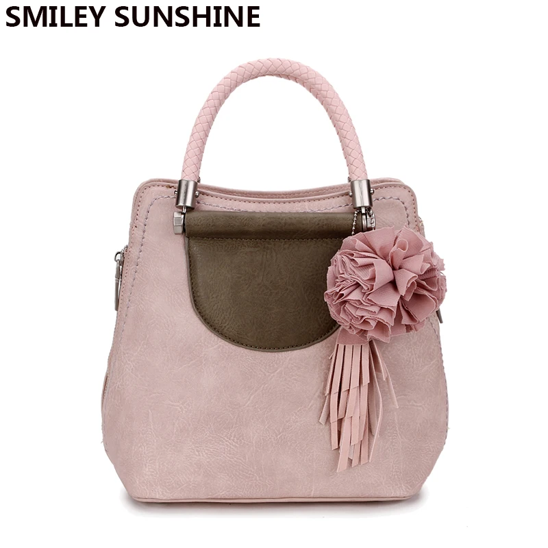 SMILEY SUNSHINE брендовая новая женская сумка с кисточкой на плечо винтажные ручные
