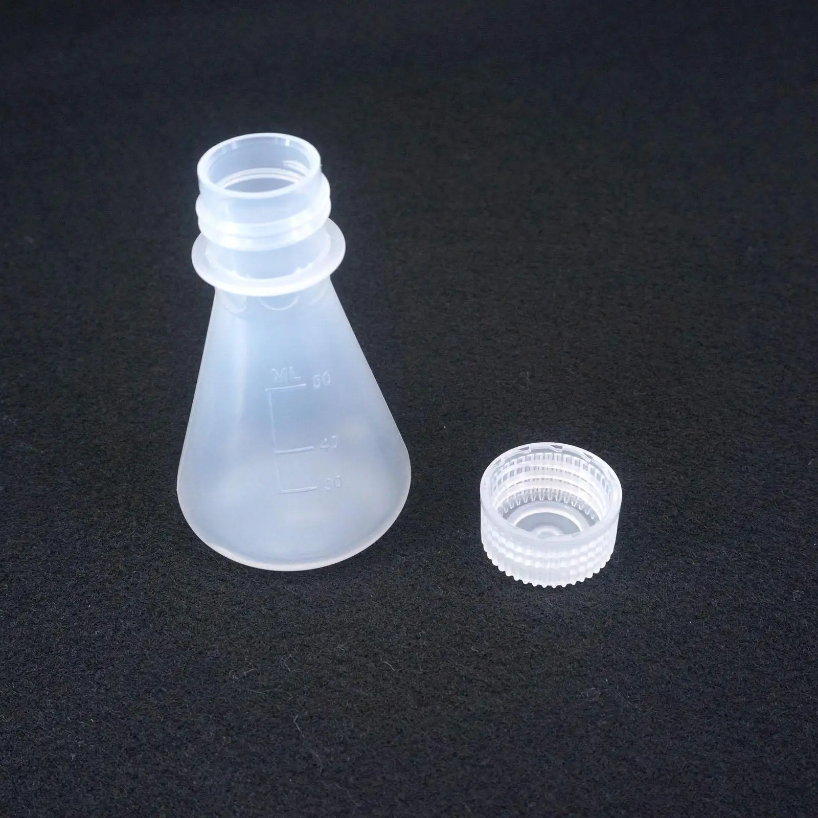 

50 мл PP коническая фляжка Erlenmeyer, бутылка с крышкой, лабораторный Учебный Эксперимент