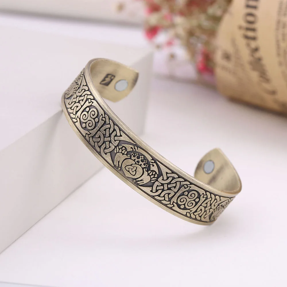 Магнитный браслет Teamer для мужчин и женщин винтажные мужские браслеты-манжеты с