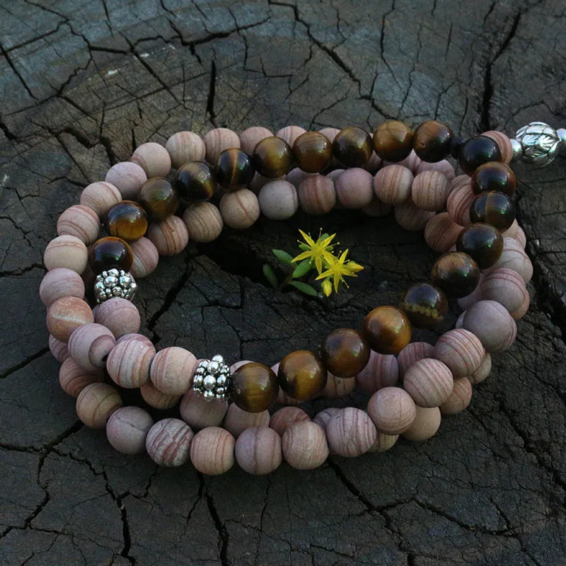 8 мм тигровый глаз японское ожерелье Медитация Мала намаста Йога ювелирные