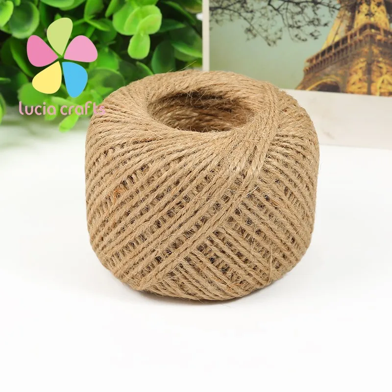 Распродажа! Lucia crafts 2 мм многоцветный джутовый шпагат Мешковина веревка натуральная лента пеньковый шнур 1 рулон/лот(50 м/рулон) V0811