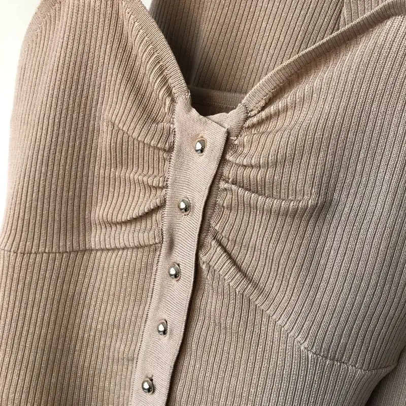 ALPHALMODA без рукавов Вязанный жилет+ трикотажные широкие брюки женские летние 2 шт повседневный комплект однобортный наряд брюки костюмы