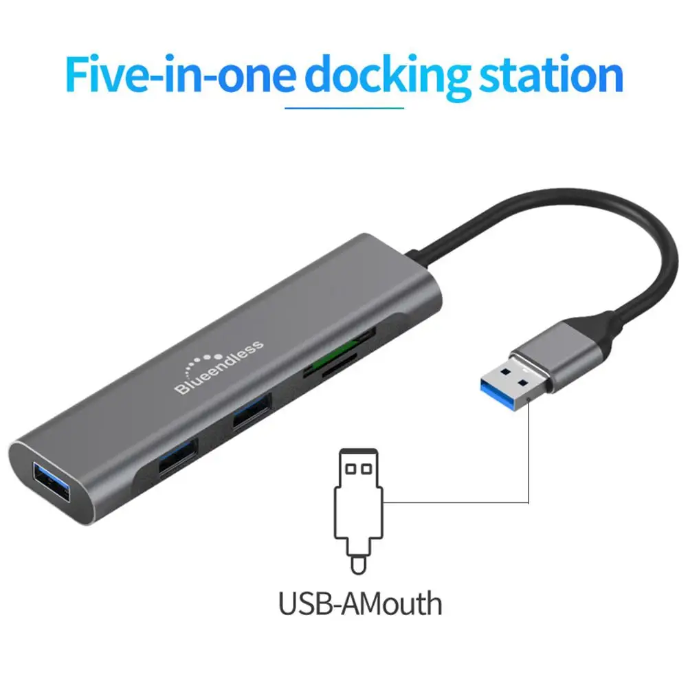 Для Blueendless 5-в-1 концентратор USB/TYPE-C многофункциональная док-станция USB3.0 TF слот для карты SD 5Gbp/s конвертер коэффициент расширения концентратор